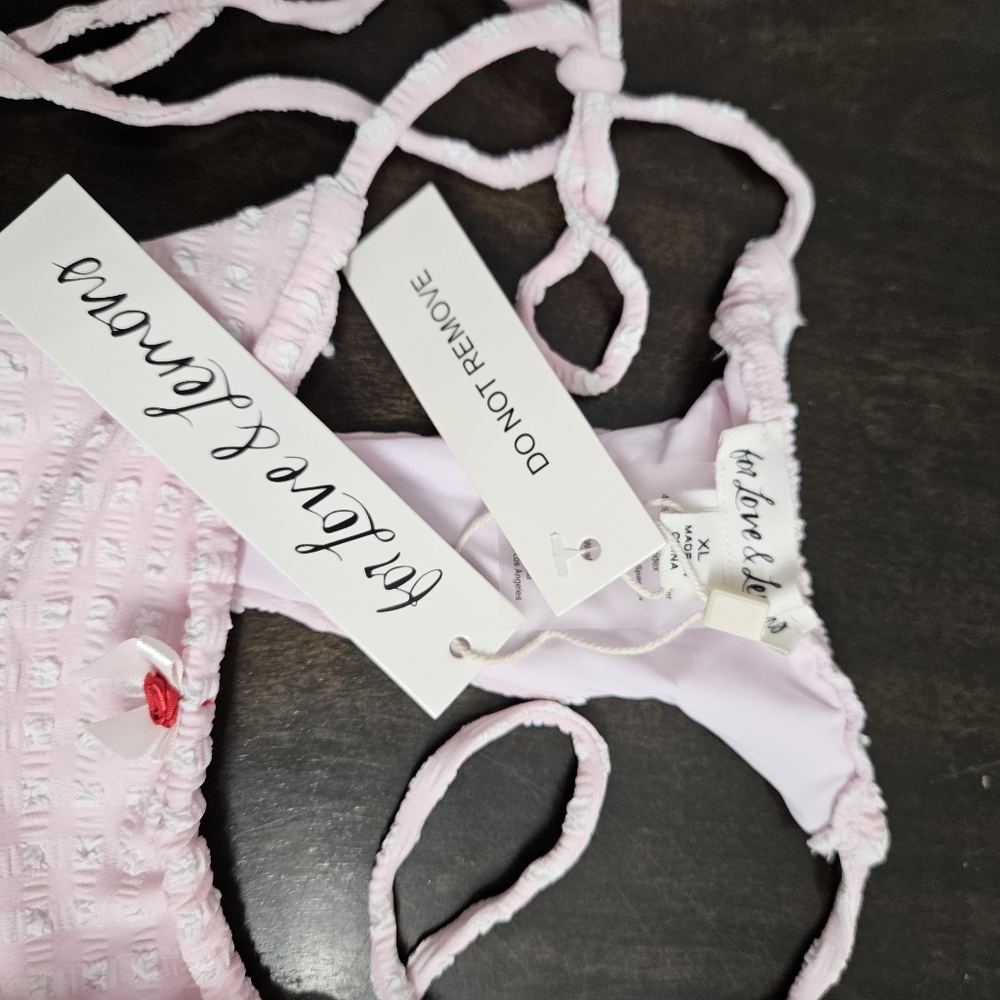 NWT For love and lemons pink bikini bottom XL new - Picture 7 of 8